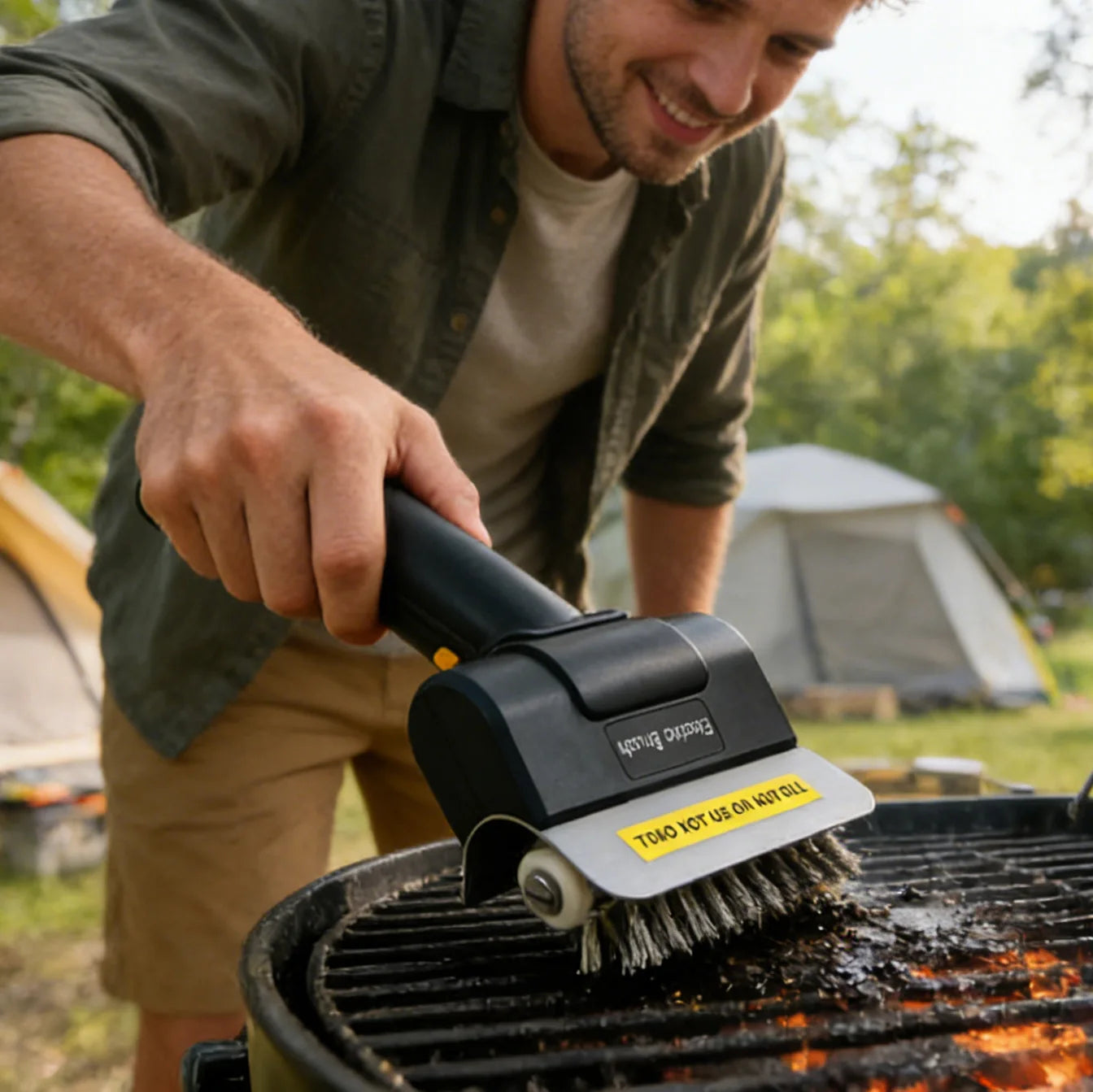 Electric Grill Brush Cordless BBQ LED