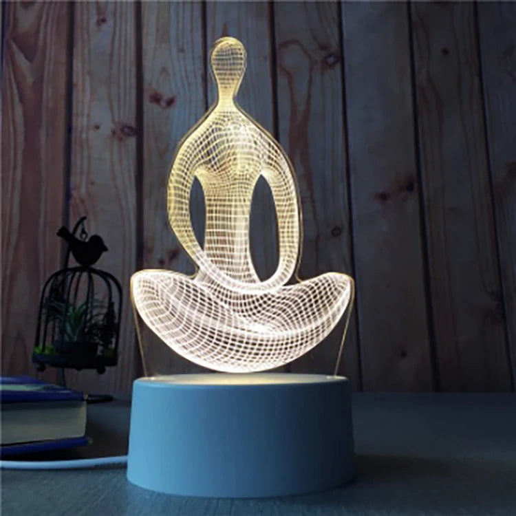 Customizable LED 3D Illusion Anime Acrylic Table Lamp - Creative Night Light for Kids' Home Decor