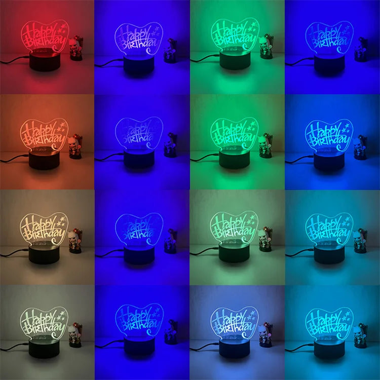 Customizable LED 3D Illusion Anime Acrylic Table Lamp - Creative Night Light for Kids' Home Decor
