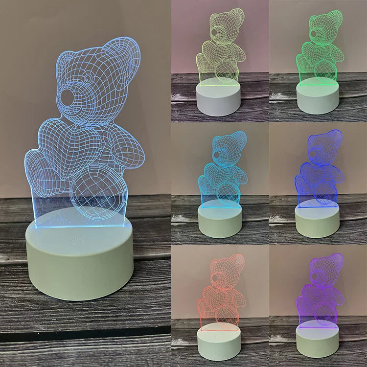 Customizable LED 3D Illusion Anime Acrylic Table Lamp - Creative Night Light for Kids' Home Decor
