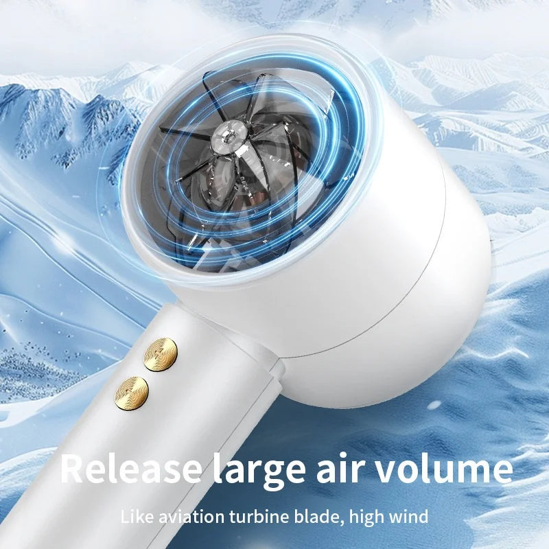 100-Speed N68 High-Speed Handheld Fan - USB Mini Portable Rechargeable Turbo Fan with Brushless Motor and Digital Display, 3000mAh Battery