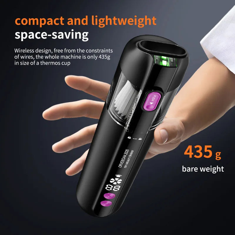 4-in-1 Cordless Car Vacuum Cleaner with Wet/Dry Capability, HEPA Filter, 100 AW Suction Power, Lightweight and Portable Design